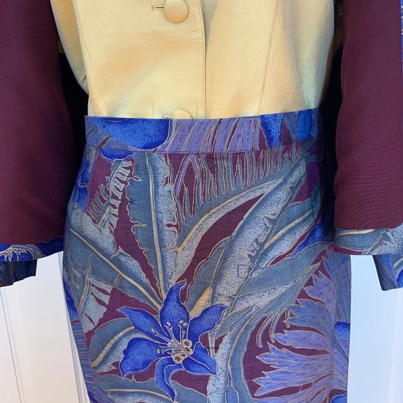 Couture 3 piece Silk Blouse & Skirt Set w/Blazer - Picture 2 of 11